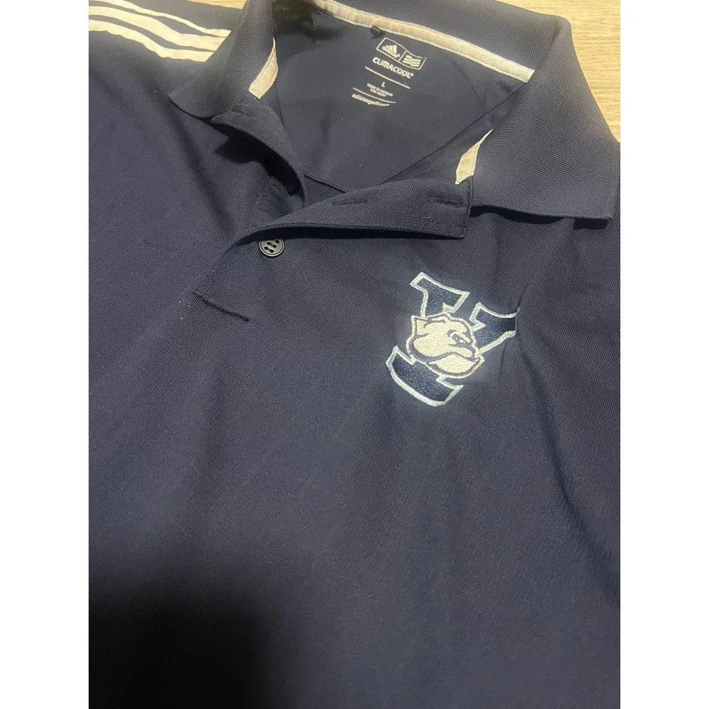 Adidas Golf Yale Bulldogs ClimaCool Polo Shirt Mens L Navy Blue Short Sleeve Vtg